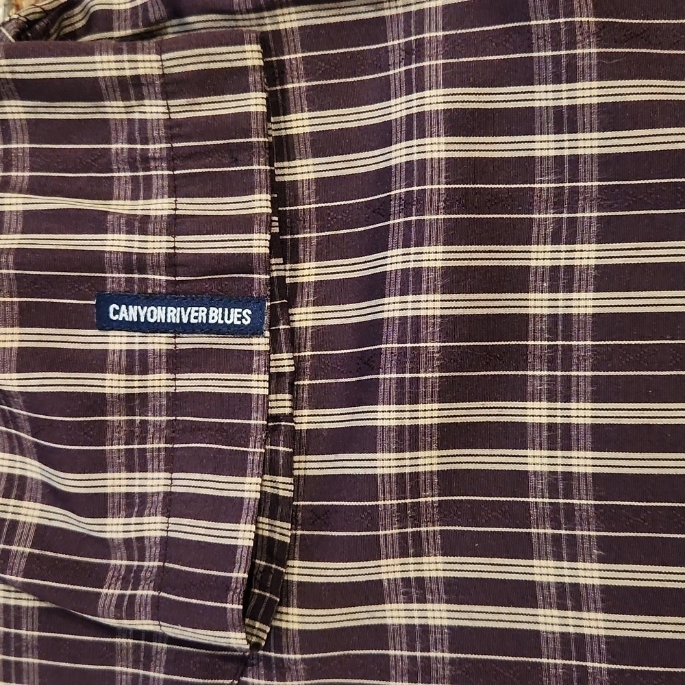 3/$20 Canyon River Blues Brown Plaid Button-Up Shirt - Picture 8 of 9